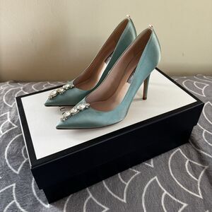 SJP Sarah Jessica Parker Mint Green Tempest Pump “Liberty” Women's Heels Sz 36.5